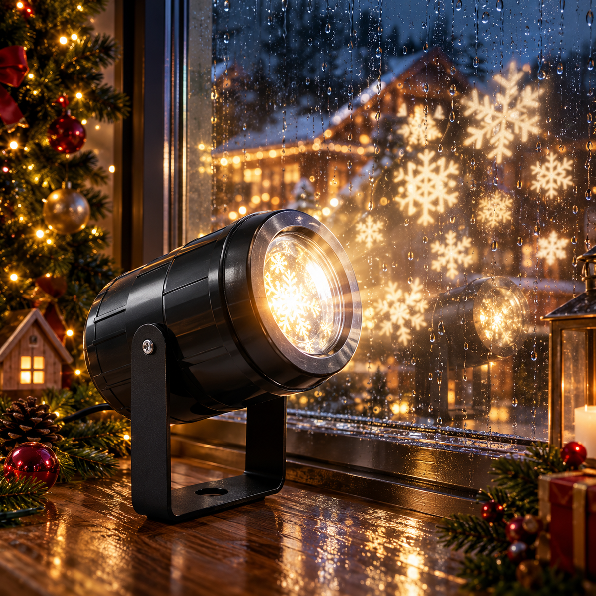Vibrant Smart Snowflake Projector – USB Powered Christmas & Winter Decoration Light