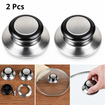 2 Pcs Universal Pot Lid Handles – Stainless Steel Replacement Knobs for Cookware, Pan & Saucepan Lids