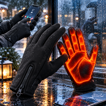 Thermal Touchscreen Gloves for Men & Women – Warm Winter Gloves with Zipper