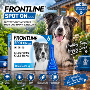 Frontline Spot On For Medium Dogs Fleas & Ticks Lice Treatment 1, 3 & 6 Pipettes