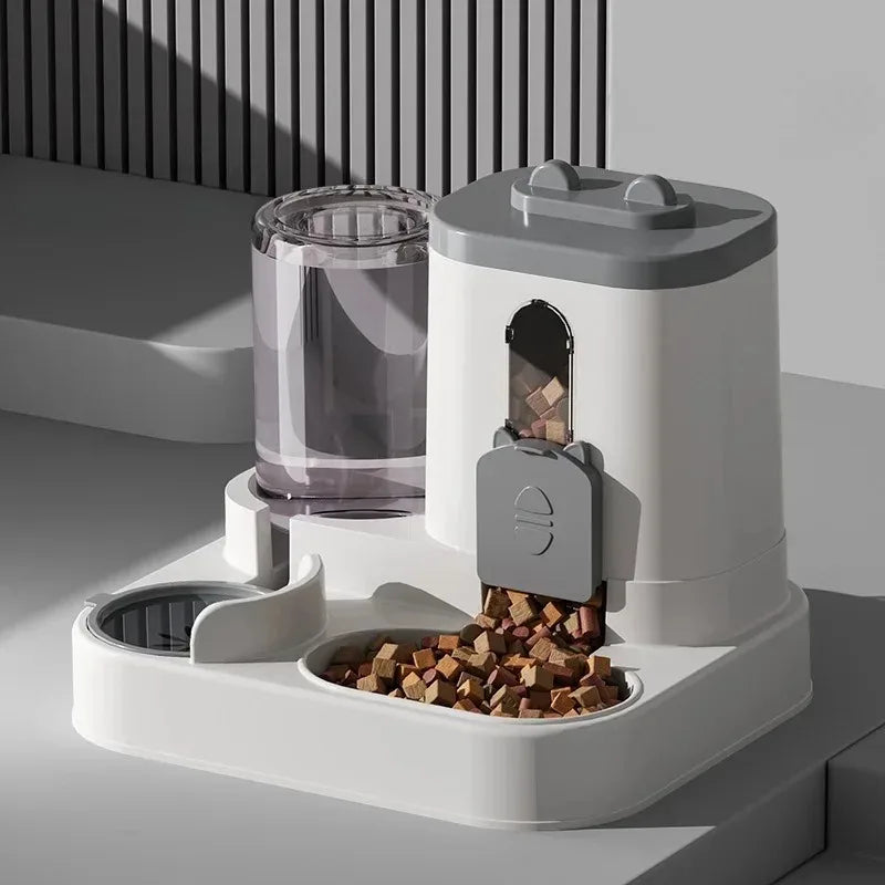 Automatic Pet Feeder Large Capacity Cat Food Dispenser Water Bowl Gravity Dry Wet Separation For Cats Small Dogs Travel Home