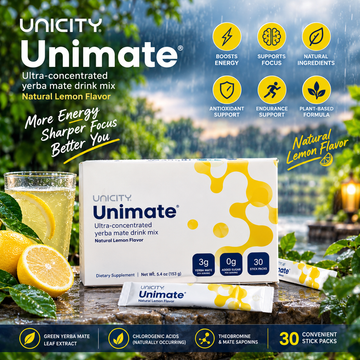 Unicity Unimate Lemon Flavor Supplement – Pack of 30 – New – Free Shipping