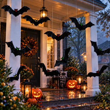 Halloween Hanging Bats for 12PCS 3D Halloween Yard Outdoor Decoration