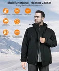 Men’s Heated Winter Jacket with Front & Back Heating Zones – Electric Thermal Warm Jacket for Cold Weather, Outdoor Activities, Work, Travel & Winter Use